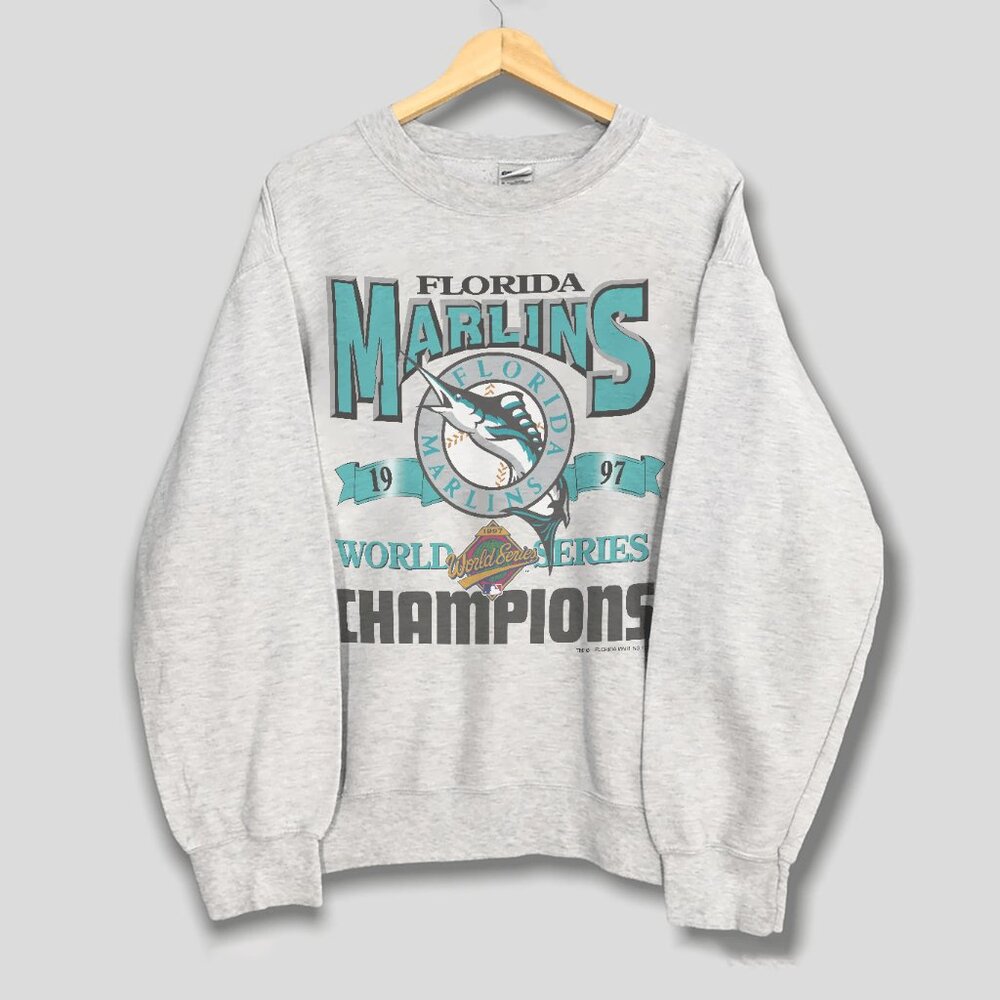 Vintage 90s MLB Florida Marlins Champions Sweatshirt, Florida Marlins Shirt Tee
